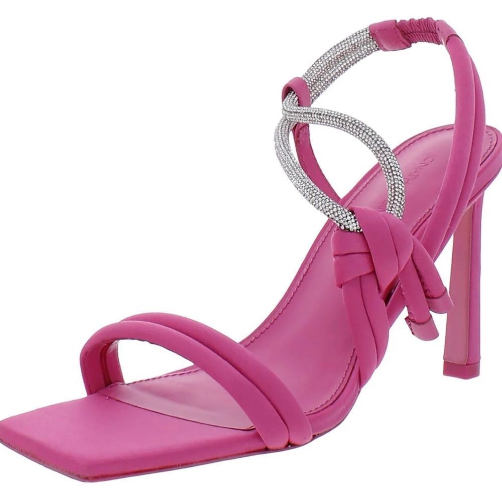 Jonathan Simkhai Cassie Satin Rhinestone Heels Pink Size 38